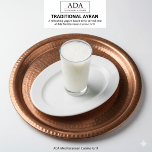 Ayran yogurt drink served at Ada Mediterranean Cuisine Grill, Middle Island NY