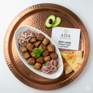 Arnavut Ciğeri – Pan-fried beef liver with red onions and sumac at Ada Mediterranean Cuisine Grill, Middle Island NY