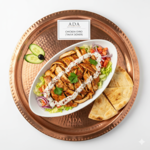 Tavuk Döner – Thinly sliced chicken gyro, roasted on a vertical rotisserie at Ada Mediterranean Cuisine Grill, Middle Island NY