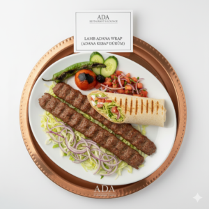 Lamb Adana Sandwich – Spiced ground lamb kebab with vegetables and cacik sauce at Ada Mediterranean Cuisine Grill