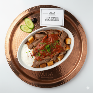 Lamb Iskender – Lamb kebab served with yogurt, tomato sauce, grilled vegetables, and pide at Ada Mediterranean Cuisine Grill