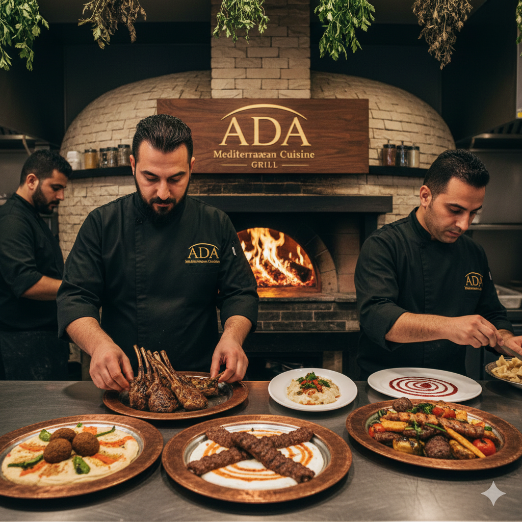 Cozy and welcoming interior of Ada Mediterranean Cuisine Grill in Middle Island, NY