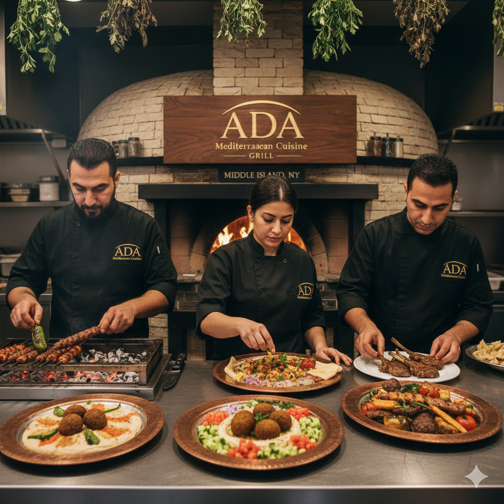Mediterranean dish presentation by expert chefs at Ada Mediterranean Cuisine Grill