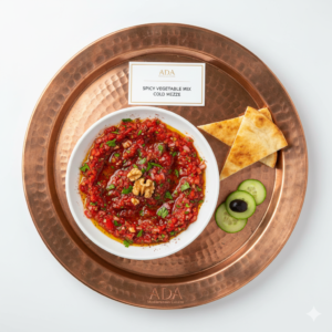 Acılı Ezme – Finely chopped spicy vegetables with walnuts and herbs at Ada Mediterranean Cuisine Grill, Middle Island NY