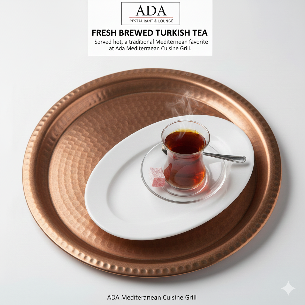 Fresh brewed Turkish tea served at Ada Mediterranean Cuisine Grill, Middle Island NY