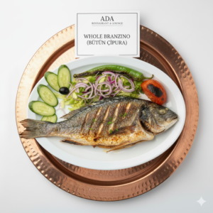 Whole Branzino – Grilled whole branzino served with fresh salad at Ada Mediterranean Cuisine Grill, Middle Island NY