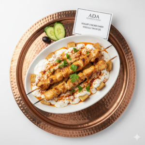 Yogurt Chicken Shish – Grilled chicken cubes with garlic yogurt sauce at Ada Mediterranean Cuisine Grill